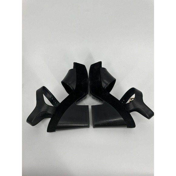 Celine Black Suede Platform Wedge Sandal 130 mm / Arch 80 Platform Wedge 37 1/2 - Picture 5 of 8